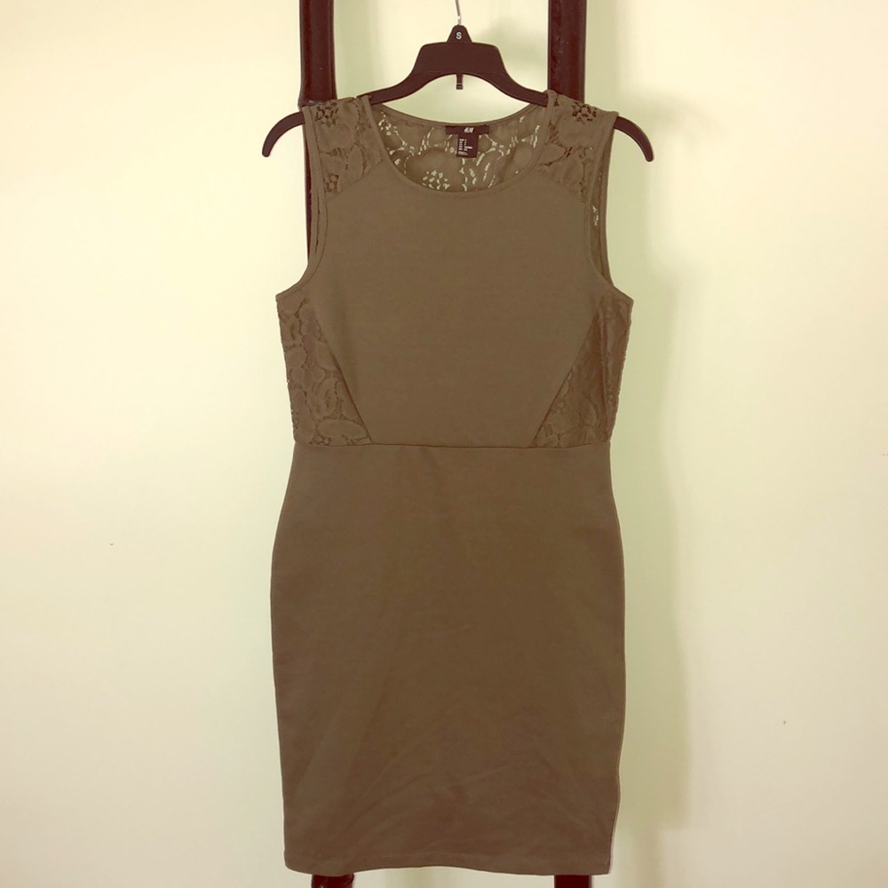 Lace Detail Olive Dress
